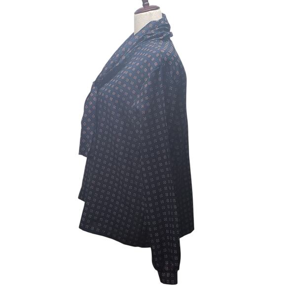 Vintage 60s Ship'n Shore Nautical Blouse Size L Blue Red Bow Collar Retro Mod - Picture 4 of 10